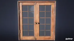 BUILDINGS - Door Interior Wooden Glass 01 - LOW POLY AND NANITE Low-poly 3D model