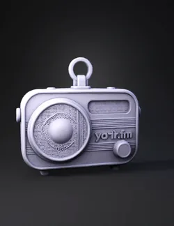 Create a highly detailed 3D printable pendant shaped like a vintage po