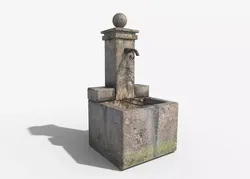 Damaged Stone Fountain  Low-poly 3D model