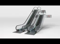 Escalator Adjustable and Rigged 3D model