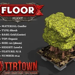 Floor - Foliage - Plant - Shrub (SMALL) - Conifer - Base (CENTER) - 01.4 - TTR Town Minis