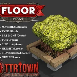 Floor - Foliage - Shrub (SMALL) - Conifer - Base (CENTER) - Bed Border - 02.1 - TTR Town Minis