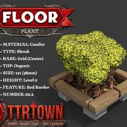 Floor - Foliage - Shrub (SMALL) - Conifer - Base (CENTER) - Bed Border - 02.2 - TTR Town Minis