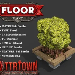Floor - Foliage - Shrub (SMALL) - Conifer - Base (CENTER) - Bed Border - 02.4 - TTR Town Minis