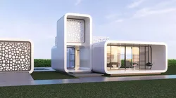 Futuristic residential house 01 3D model