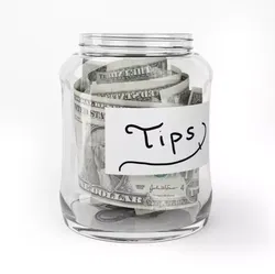 Glass Tip Jar With Cash 3D model