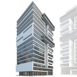 High-rise office building No8 Low-poly 3D model