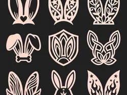 Home Decorations & Ornaments STL تنزيل - Decorative Bunny Ears Bundle 9 STL Easter Designs - 1xMerch
