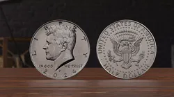 Kennedy Half Dollar Coin 1vs10 ratio Low-poly 3D model