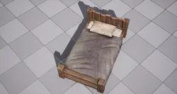 Medieval Bed Low-poly 3D model