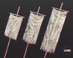 Medieval Crude Decoration Flags and Banners Low-poly 3D model