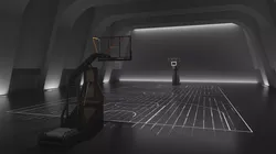 Modern Indoor Basketball Court with Realistic Hoop Low-poly 3D model