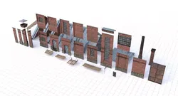 Modular Old Industrial Building Asset Low-poly 3D model