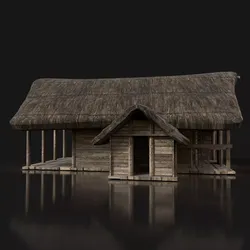 Next Gen AAA FANTASY MEDIEVAL WOODEN SIMPLE THATCHED HUT Low-poly 3D model