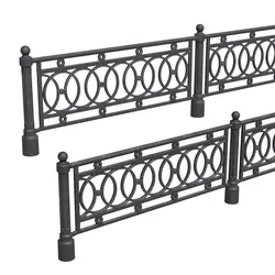 Park fence 01 Low-poly 3D model