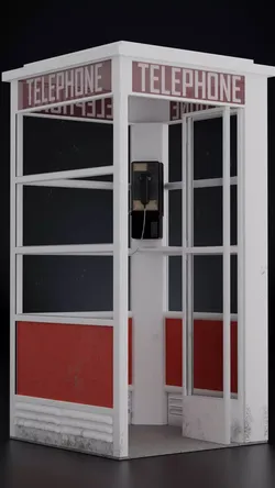Phone Booth Low-poly 3D model