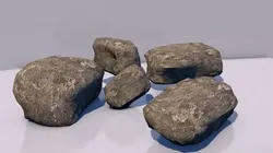Realistic Low Poly 3D PBR Rocks three Low-poly 3D model