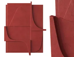 Red abstract relief artwork 3D model