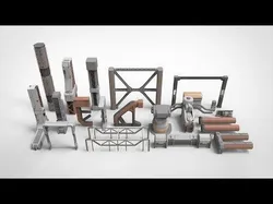 sci-fi Architecture kitbash 6 3D model