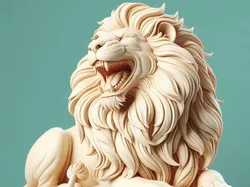 Sculptures & Artworks STL indir - 4054  Laughing African Lion with Majestic Mane  Totem  STL - AStoryTeller