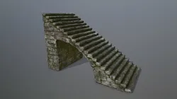 stairs stone wall Low-poly 3D model
