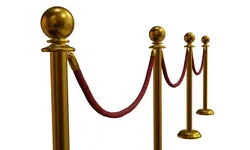 Stanchions - museum rope and poles block Low-poly 3D model