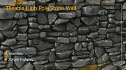 Tileable Stone Wall High Poly for Seamless Texture 3D model