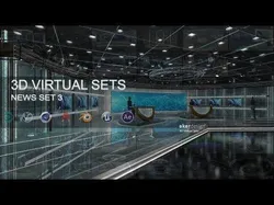 Virtual TV Studio News Set 3 3D model