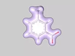 3-nitrotoluene molecule 3D model