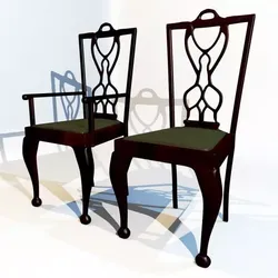 3D Model Dining Chair set 3D model