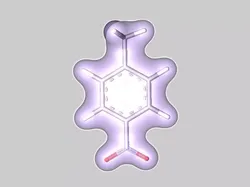 4-nitrotoluene molecule 3D model