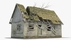 Aged Abandoned Boarded Up Hut 3D model