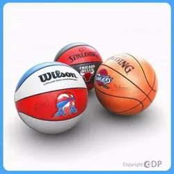 Basketball two basketballs with chicago bulls logo 3D model