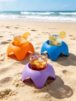 Beach cup holder in a curved star shape 3D print model