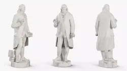 Benjamin Franklin Standing Statue Marble 3D model