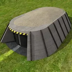 Bunker garage Low-poly 3D model