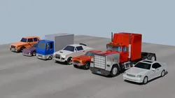 Cars Lot - 7 Cars Low-poly 3D model