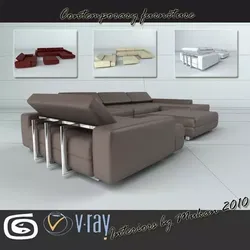 Contemporary Sectional Corner Sofa 11 3D model