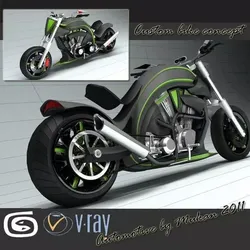 Custom Motorbike Concept 3D model