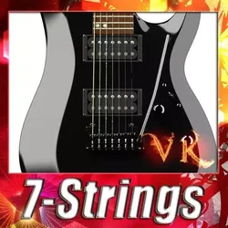 Electric Guitar 7 Strings High Detail 3D model