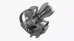 Jet Engine Turbine CFM56 Cutaway 3D model