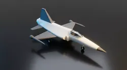 Low Poly Fighter Jet Game Ready Aerial Combat Vehicle FBX OBJ Low-poly 3D model