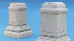 Memorial Sculpture Plinth Classic Grey 3D model