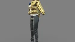 Metallic Padded Jacket Outfit