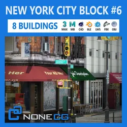 New York Block Set 6 V2 Low-poly 3D model