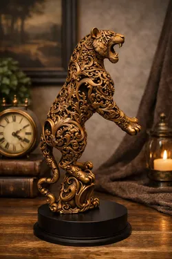 Ornate Baroque Leopard Sculpture 3D model