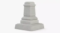 Pedestal Base Monumental Stone Grey 3D model