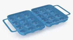 Portable Eggs Holder Blue Open 3D model
