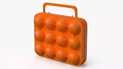 Portable Eggs Protective Box Orange 3D model