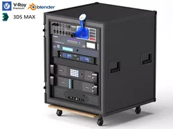 Professional Audio Rack Cabinet 3D Model 3D model